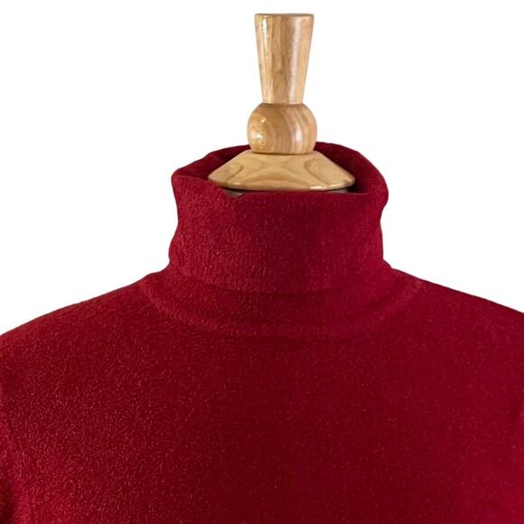 Cozy Soft Red Chenille Turtleneck Knit / Sweater Size L, Relaxed, Lounge, L - Picture 2 of 9